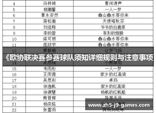 《欧协联决赛参赛球队须知详细规则与注意事项》 《欧协联决赛参赛球队须知详细规则与注意事项》